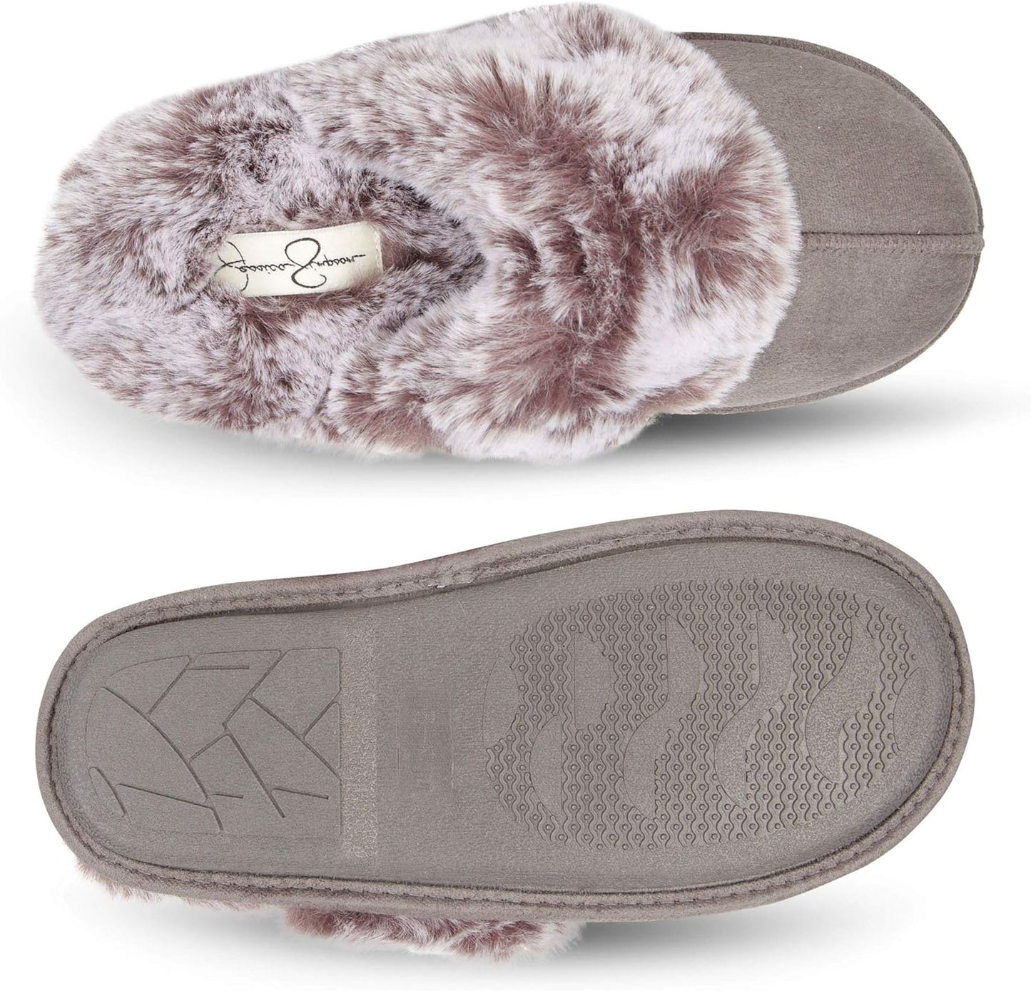 Women'S Comfy Faux Fur House Slipper Scuff Memory Foam Slip on Anti-Skid Sole